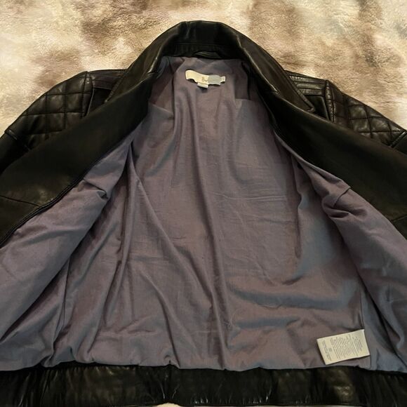 Boden Jacket Black 100% Leather Moto Biker Asymmetrical Zipper Size 4 EUC Gorg - Picture 9 of 16